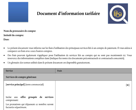 Tarifs bancaires : Le DIT (Document d'Information Tarifaire) devient obligatoire à partir de ce jour Tarifs bancaires : Le DIT (Document d'Information Tarifaire) devient obligatoire à partir de ce jour