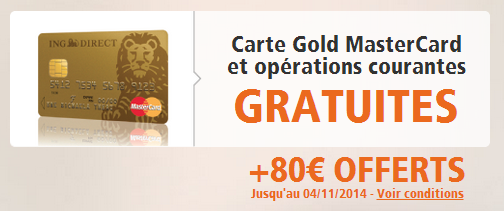 80€ offerts chez ING Direct pour l'ouverture d'un Compte Courant 80€ offerts chez ING Direct pour l'ouverture d'un Compte Courant