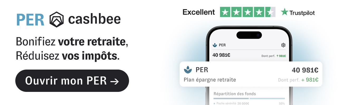 Jusqu'à 400 euros offerts pour la souscription de votre PER Cashbee, offre sous conditions
