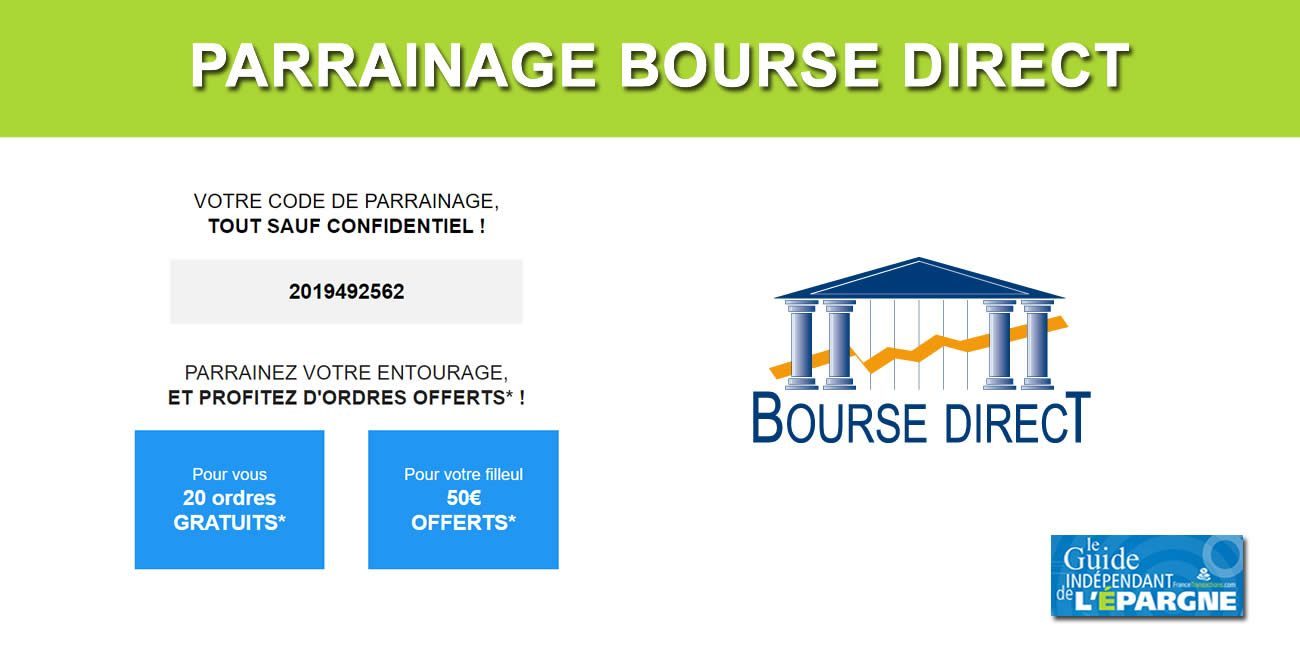 Parrainage Bourse Direct : 50 euros offerts aux filleuls + éventuels frais de transfert remboursés, le code parrain qui va bien ?