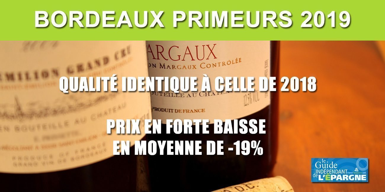 Vins : Bordeaux primeurs 2019, une chute des prix allant de -1% à -31%, pour une qualité identique à celle de 2018