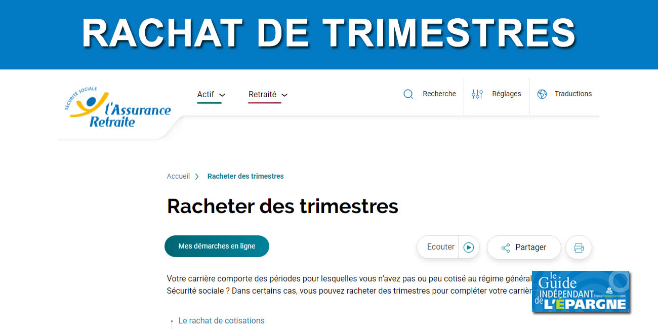 Rachat de trimestres retraite : quelle est la réduction d'impôt accordée ? Rachat de trimestres retraite : quelle est la réduction d'impôt accordée ?