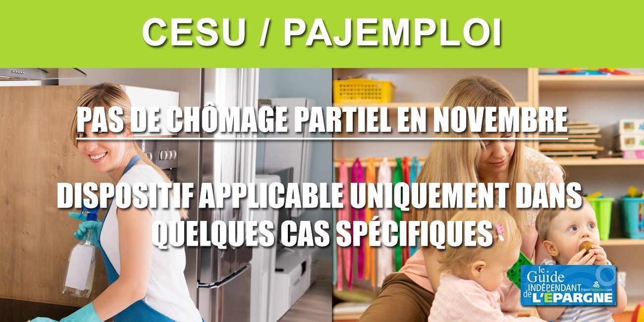 CESU/PAJEMPLOI : Pas de chômage partiel par défaut en novembre pour les employés à domicile