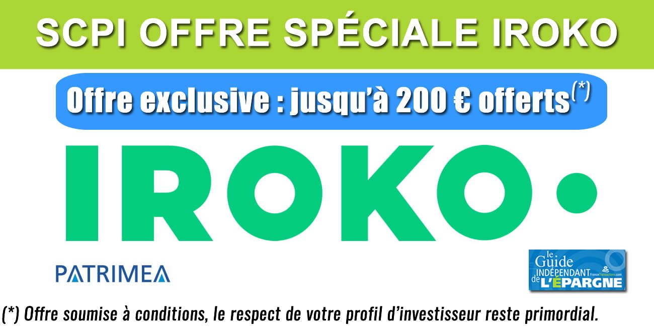 Offre exclusive : jusqu'à 200 euros offerts pour votre souscription de parts de la SCPI IROKO ZEN, sans frais d'entrée, labelisée ISR