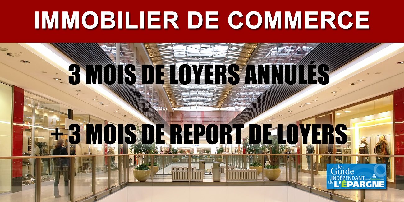 Immobilier commercial : après l'annulation de 3 mois de loyers, les bailleurs acceptent également le report de 3 mois des loyers