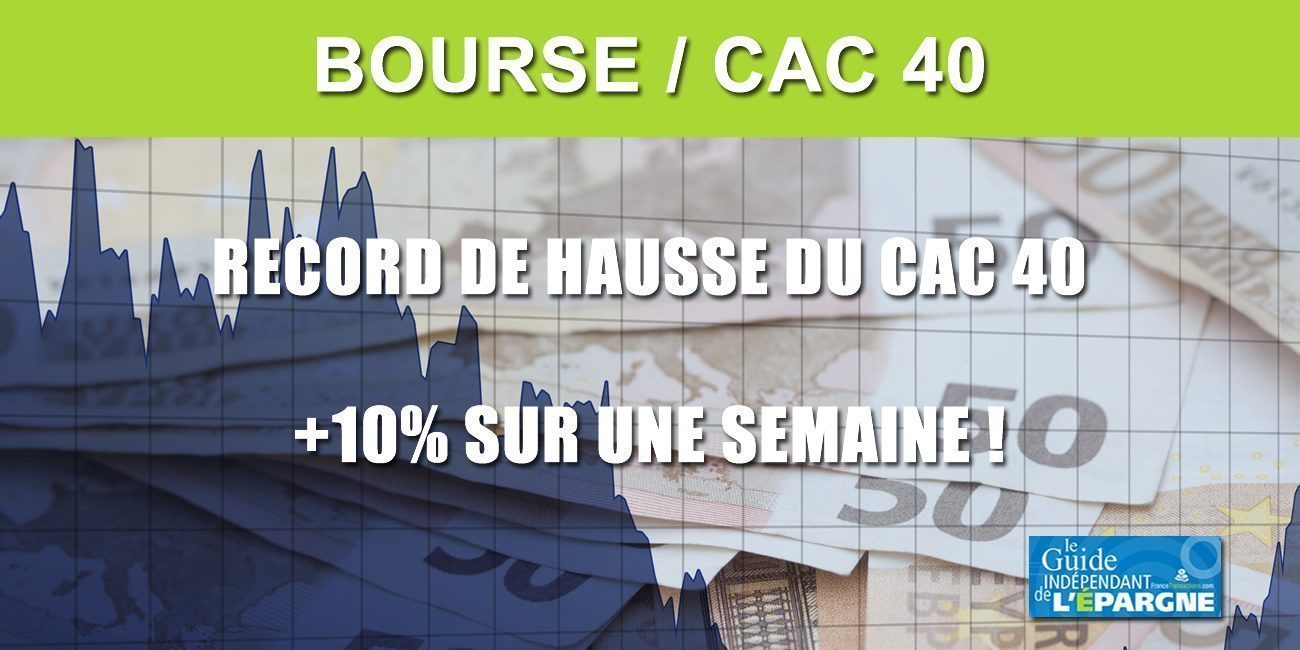 Bourse : +10% en une semaine pour le CAC 40, du jamais vu. Une crise ? Quelle crise ? CAC40