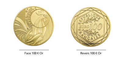 Monnaie de Paris : nouvelle pièce de 100€ OR, série COQ 2015