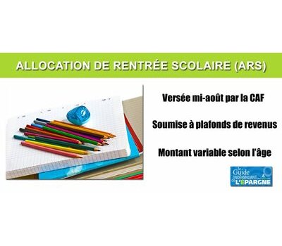 L'allocation de rentrée scolaire (ARS) versée ce mardi 18 août à 3 millions de familles