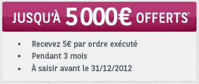 Investir en bourse : Jusqu'à 5 000 € offerts chez Cortal Consors ! Investir en bourse : Jusqu'à 5 000 € offerts chez Cortal Consors !