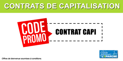 Offres contrats de capitalisation (codes promo, bonification de rendement, primes en €)