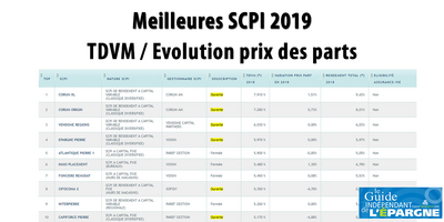 SCPI 2019 : Top 50 des meilleures SCPI du marché