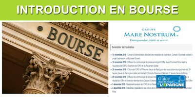 Introduction en bourse réussie pour Mare Nostrum (FR0013400835) Introduction en bourse réussie pour Mare Nostrum (FR0013400835)