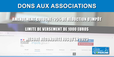 Dons aux associations (réduction d'impôt de 75%)
