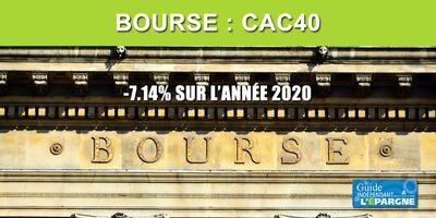 Bourse : le CAC40 perd -7,14% sur l'année 2020 Bourse