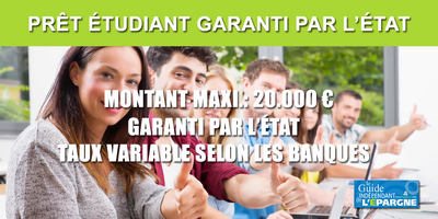 Prêt étudiant garanti par l'État (PGE étudiant) : le plafond du prêt passe à 20.000 euros, remboursable sur 10 ans maximum