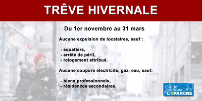 La trêve hivernale débute ce 1er novembre 2026