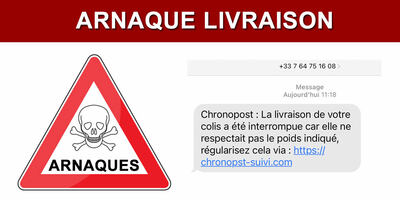 Arnaque / Chronopost : livraison de colis interrompue pour poids indiqué dépassé, une escroquerie qui fonctionne bien !