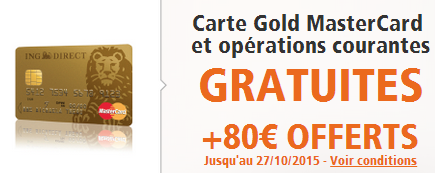 Compte à vue : CB gratuite + 80€ offerts chez ING Direct ! Compte à vue : CB gratuite + 80€ offerts chez ING Direct !