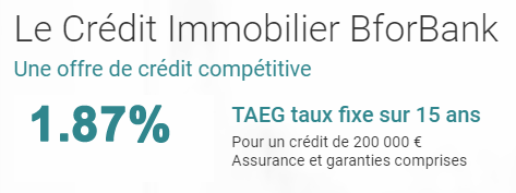 Crédit immobilier 100% en ligne BforBank : nouveau taux, 0€ de frais de dossier, aucune obligation de domiciliation de revenus