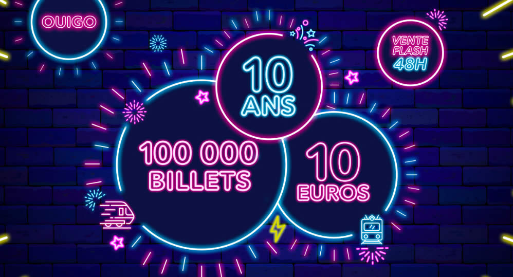SNCF : 100.000 billets de train OUIGO à 10 euros, pendant 48 heures seulement !