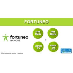 De multiples offres de bienvenue chez Fortuneo à compter du 1er juillet 2026, jusqu'à plus de 350 euros offerts