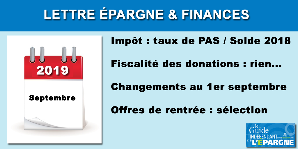 Lettre épargne et placements septembre 2019 Lettre épargne et placements septembre 2019