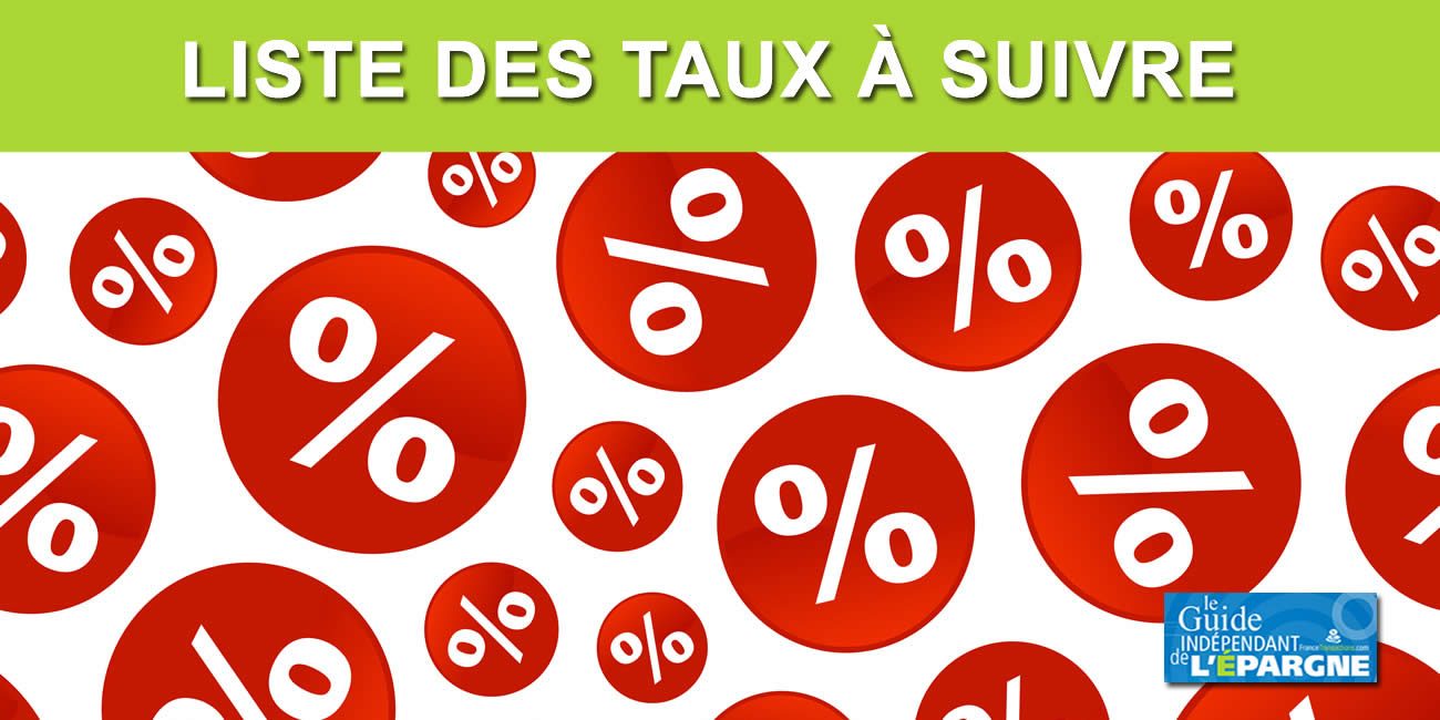 Taux juillet 2026 : tous les taux d'intérêts à suivre (inflation, crédit, usure, épargne, compte à terme, OAT, etc.)