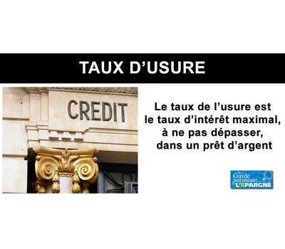 Taux de l'usure en vigueur (crédit immobilier, crédit conso, taux de découvert bancaire)