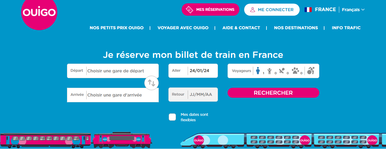 OuiGo / SNCF : ouverture ce mercredi 24 janvier 2024 de la vente des billets de train pour la période du 25/03/2024 au 22/05/2024 OuiGo / SNCF : ouverture ce mercredi 24 janvier 2024 de la vente des billets de train pour la période du 25/03/2024 au 22/05/2024