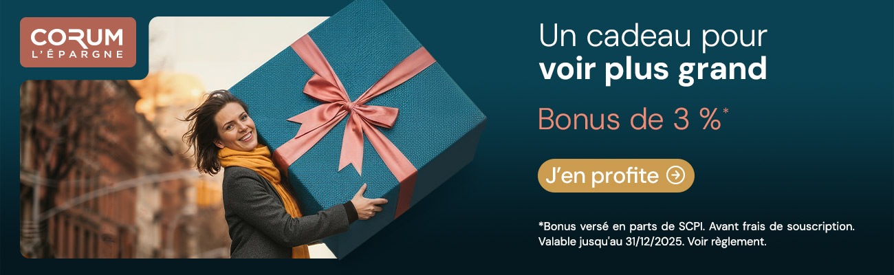 3% de bonus sur les souscriptions de SCPI CORUM