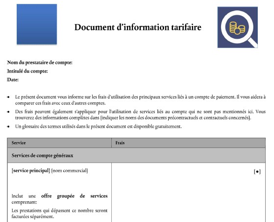 Tarifs bancaires : Le DIT (Document d'Information Tarifaire) devient obligatoire à partir de ce jour